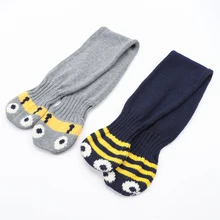 Детский шарф для девочек и мальчиков, зимняя вязаная накидка, теплая Осенняя шаль, аксессуары из хлопка с длинным помпоном, лыжная уличная одежда для малышей