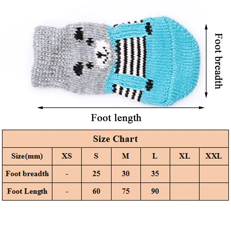 4pcs Pet Dog Puppy Cat Shoes Slippers Non-Slip Socks Pet Cute Indoor for Small Dogs Cats Snow Boots Socks For Small Dog pet shoes dog socks