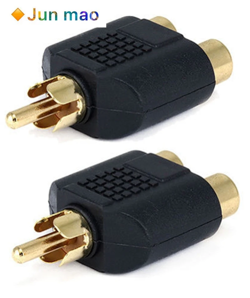 Разветвитель RCA jack Y 1 шт. Переходник AV аудио видео штекер на 2 гнезда | Обустройство