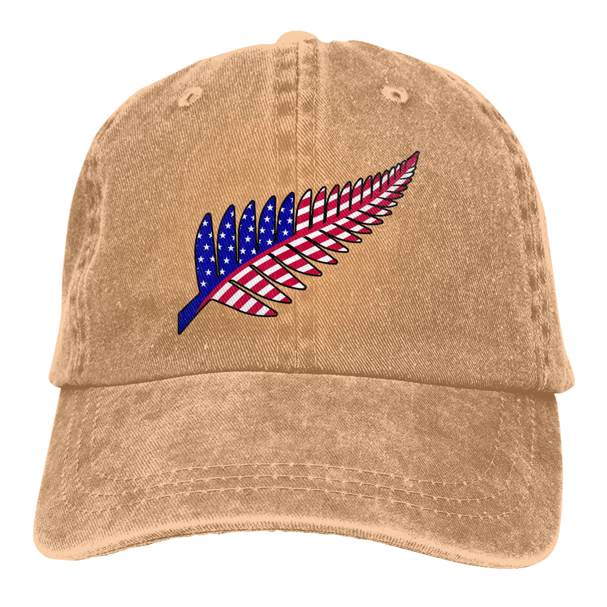 Американский флаг папоротник Casquette черный унисекс Мужские Женские джинсовые бейсболка с ремешком кепки Регулируемый Гольф папа шляпа - Цвет: Хаки