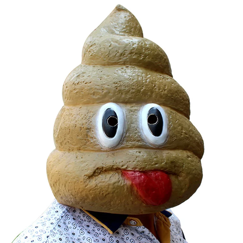 Хэллоуин искусственное дерьмо страшная маска Забавный розыгрыш латексный