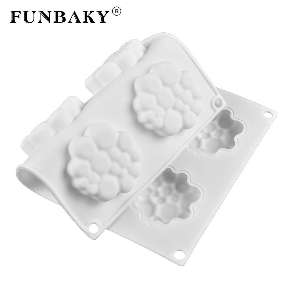 FUNBAKY 8 полости Tart Форма 3D круглые силиконовые формы для пирога украшения инструменты для выпечки желе пудинг Выпекание Мусса формы