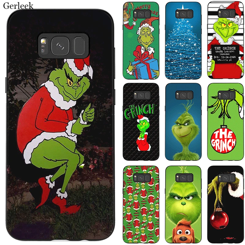 

Silicone Mobile Phone Case For Samsung A70 A60 A50 A40 A30 A20 A10 A9 A8 A7 A6 A5 A3 J6 Cover Green Grinch Christmas Shell Bag