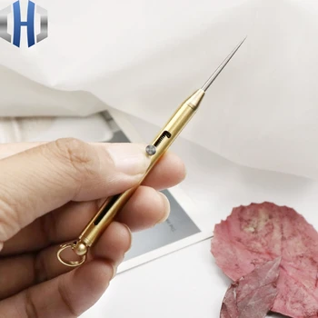 

Titanium Alloy Retractable Toothpick Brass Handle Portable Multi-function Self-defense Toothpick