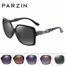 PARZIN Luxury Elegant Printing Frame Sunglasses For Women Square Big Frame Polarized Pattern Sun Glasses For Driver