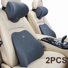 Автомобильная подушка для шеи с объемным эффектом памяти, Автомобильный подголовник для шеи, поясничная поддерживающая подушка, дышащая универсальная подушка для путешествий, автомобильные аксессуары