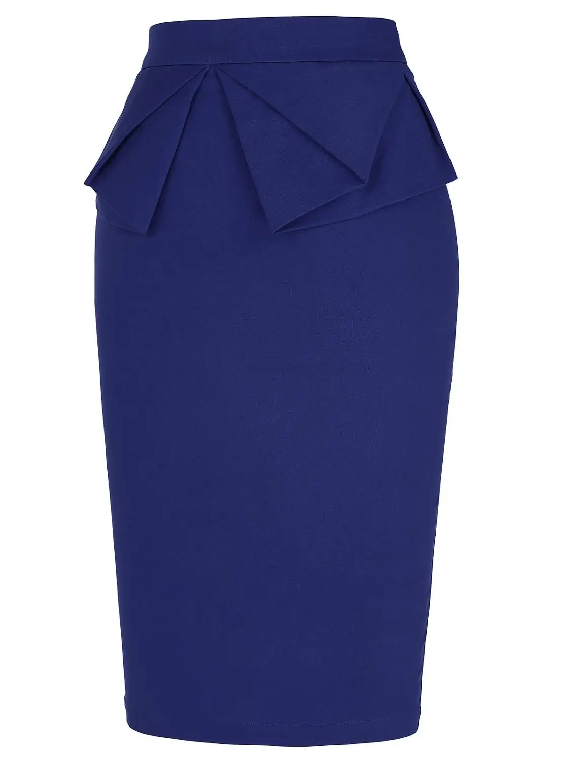 Navy Blue Женская юбка формальная деловая однотонная облегающая эластичная винтажная Офисная Женская юбка-карандаш с высокой талией - Color: Navy Blue