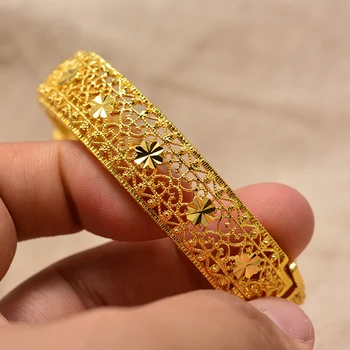 

Wando Gold Color Women Bangle Ethiopia Dubai Arab Bangles for Women Ethiopian Bracelets Wedding Jewelry African Gifts