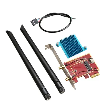 

PCIe 1x to M.2 NGFF Wireless WiFi M.2 Expansion Card Adapter Supports Wireless Dual Antenna Adapter Board