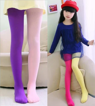 

New Spring Summer Patchwork Girls Tights Velvet Pantyhose Baby Dancing Tights Mix Color Stockings For Girls Age 3-12T