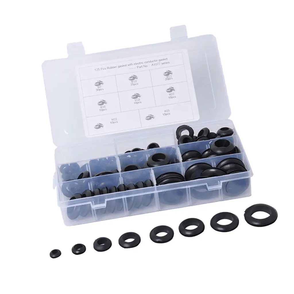 perfk Car Double Sides O Ring Rubber Grommet Assortment Assorted Set 