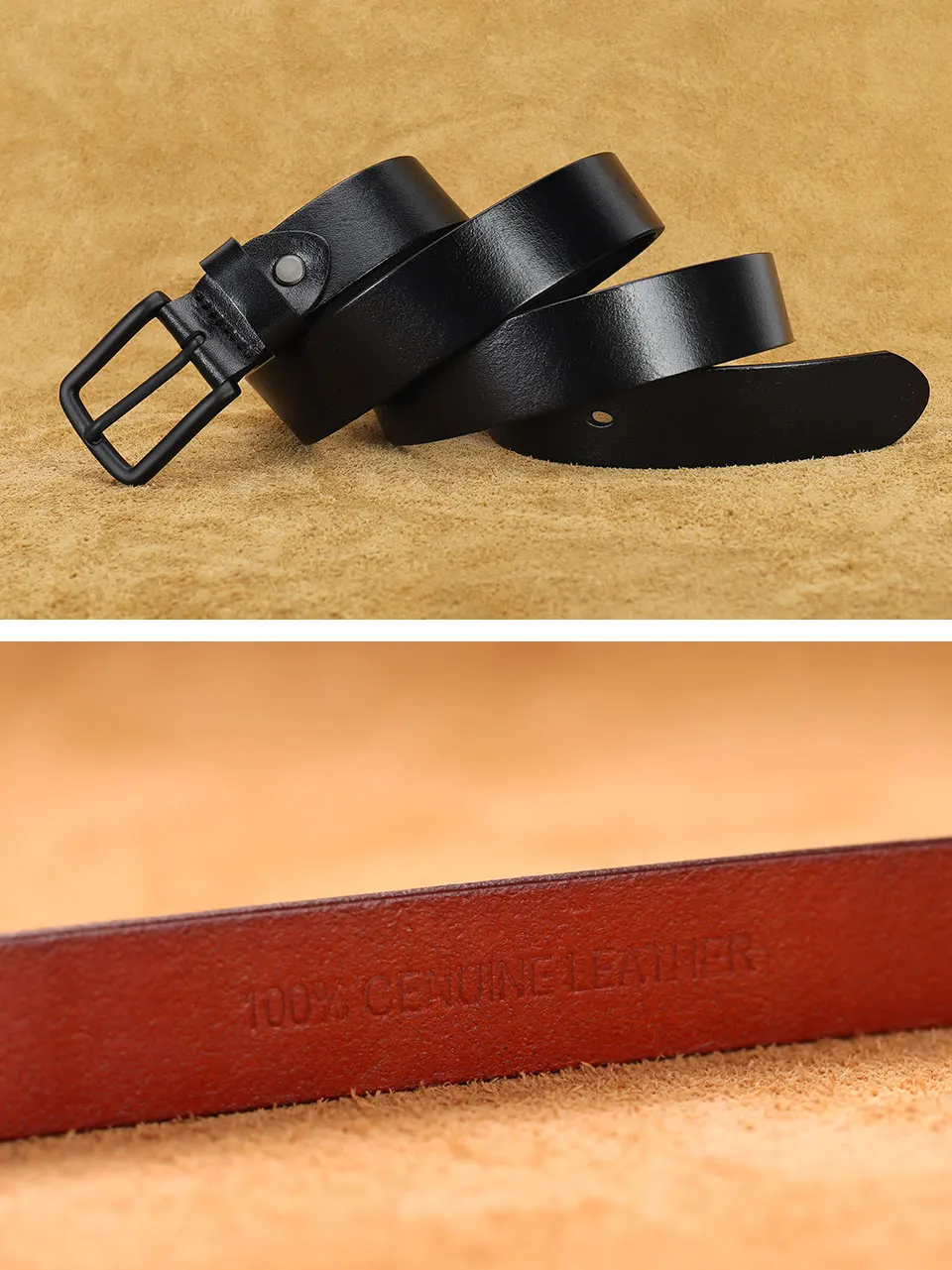 Frauen Leder Gürtel Luxus Marke Echtes Leder Jeans Gürtel Für Frauen Fashion Designer Schwarz Schnalle Gürtel Weibliche Ceinture femmes – Detail 8
