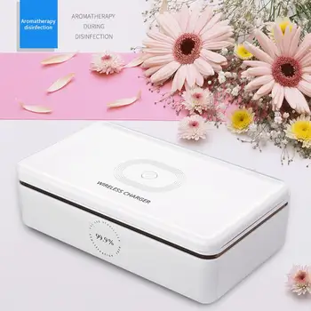 

UVC Sterilizer Wireless Charging Function 9LED Sterilization Box Mobile Phone Mask Indoor Air 2020 New Disinfection Storage Box