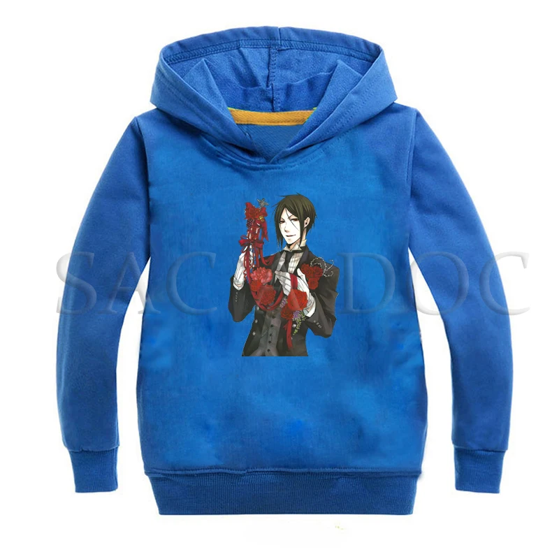 Hoodies 1 От 2 до 16 лет; модная толстовка с капюшоном с принтом «Черный Дворецкий»; осенняя одежда для детей; Roupas; топ с длинными рукавами; толстовки для мальчиков; толстовки для маленьких девочек - Цвет: Hoodies 1