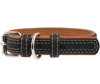 

COLLAR Leather Collar for Dogs black top 35 mm 46 - 60 cm Collar Soft