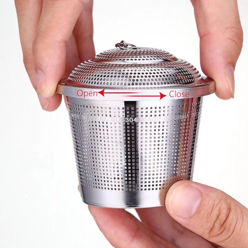 Stainless Steel Tea Leaf Infuser Creative Mesh Herbal Spice Filter Reusable Hanging Chain Teapot Strainer Kitchen Accessories tea infuser,tea strainer,tea filter