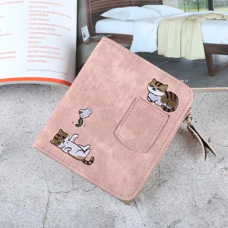 Женский маленький кошелек для монет, женский короткий мини-кошелек, милый модный студенческий бумажник с пряжкой
