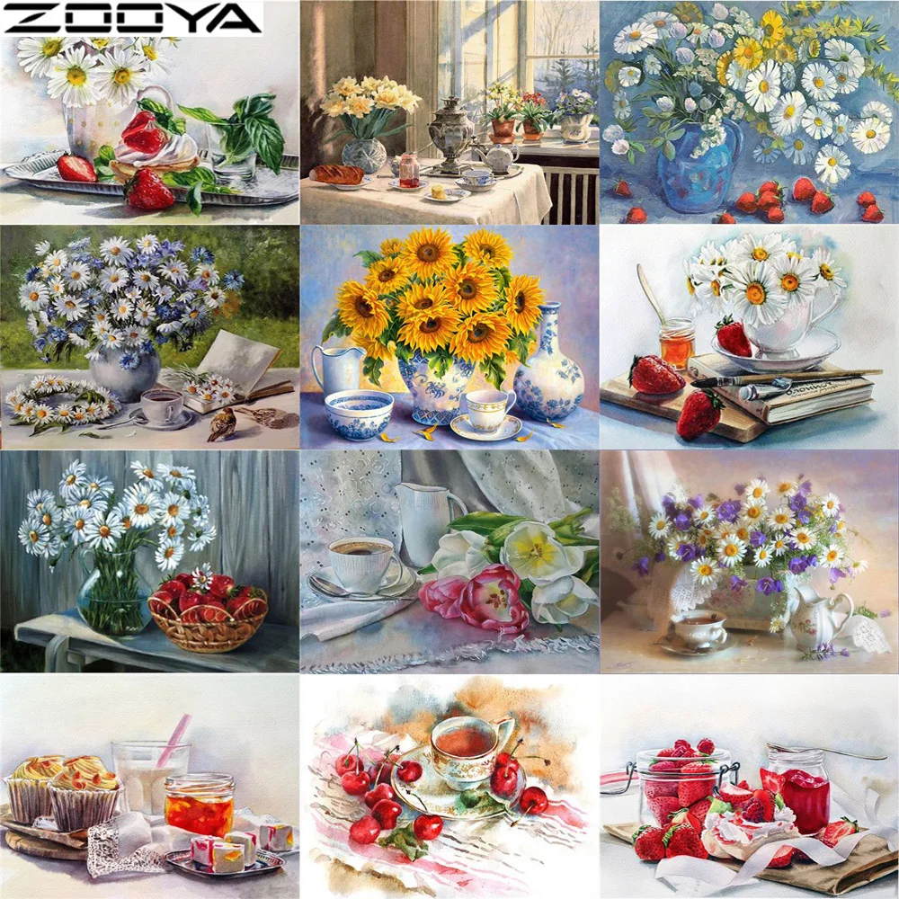 ZOOYA 5d Diy Алмазная Вышивка Цветы алмазная картина полная Стразы мозаика украшение