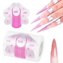 10 stücke/100 stücke Rosa schmetterling Design Nagel Dual Form Aufkleber Acryl UV Gel Tipps Formen für erweiterung Leitfaden schablone Maniküre Werkzeug