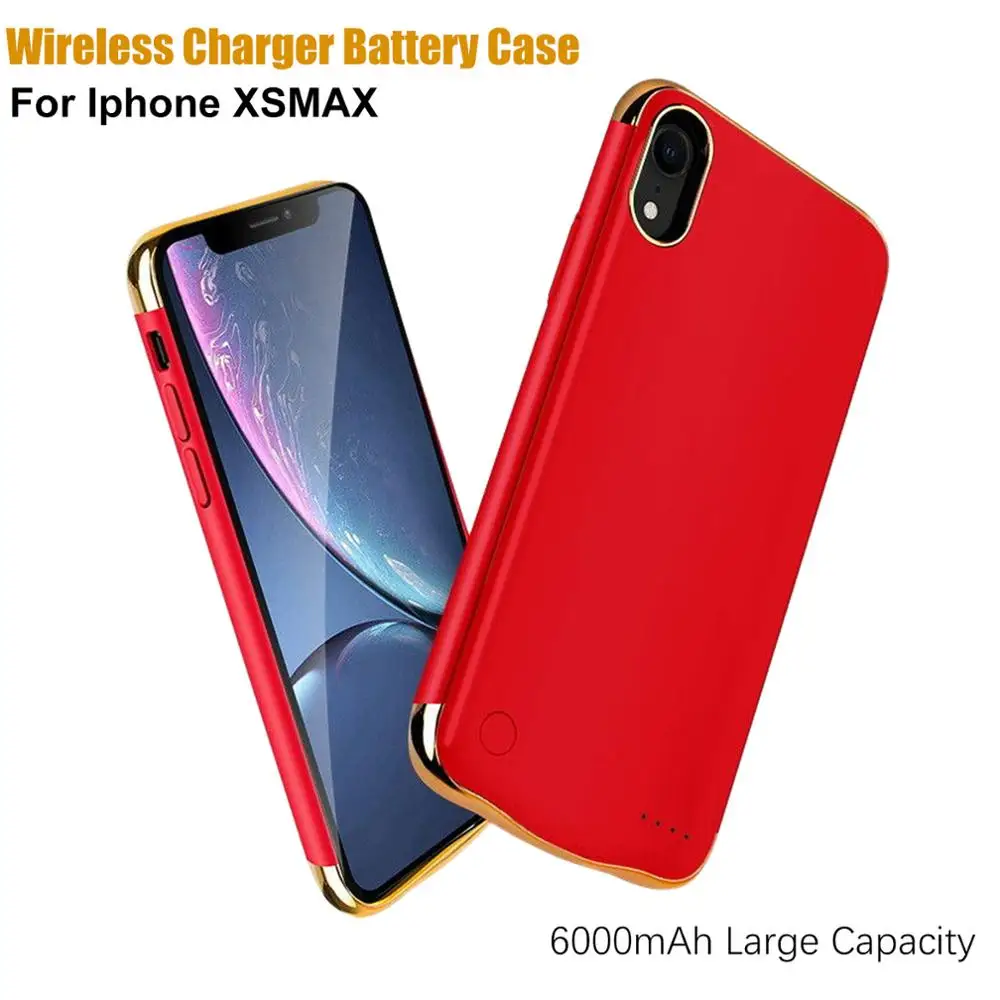 red XSMAX XGODY чехол для аккумулятора для IPhone X XS XR XSMAX Силиконовый противоударный чехол для зарядного устройства 5500/6000 мАч Тонкий чехол для банка питания - Цвет: red XSMAX