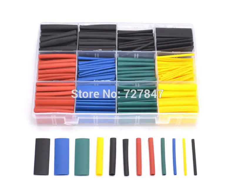 

530pcs/set Heat Shrink Tubing Insulation Shrinkable Tube Assortment Electronic Polyolefin Ratio 2:1 Wrap Wire Cable for RC FPV
