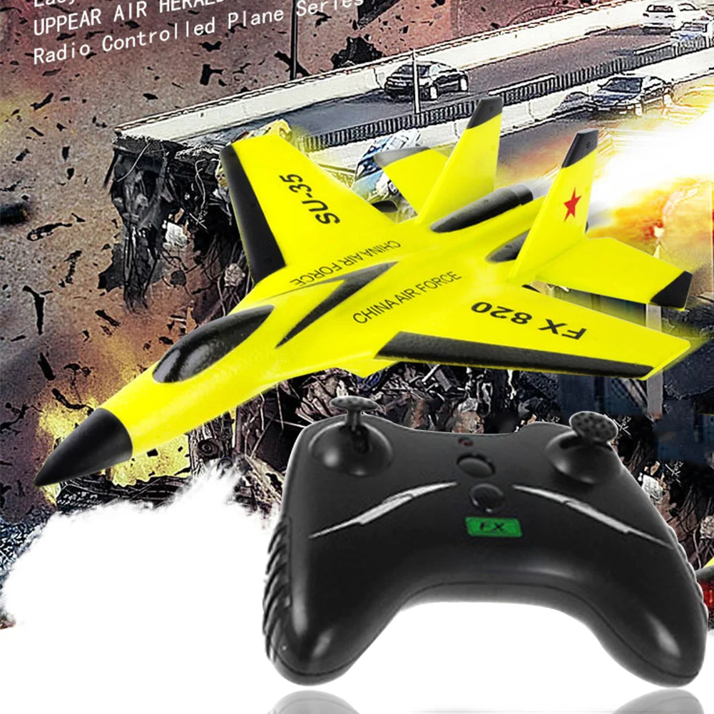 RC Plane Toy EPP Craft Foam Electric Outdoor RTF Radio Remote Control SU-35 Tail Pusher Quadcopter Glider Airplane Model for Boy