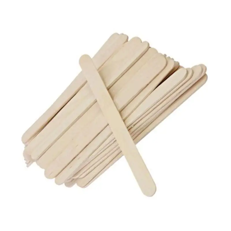 

50Pcs Natural Colored Wood Sticks DIY Popsicle Ice Cream Sticks DIY Craft For Barbecue Maker Cake Making Party Decor A3