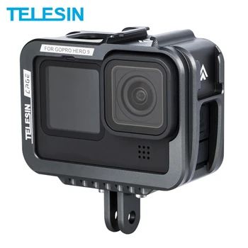

TELESIN Aluminium Alloy Frame Case For GoPro 9 Double Clod Shoe With Charging Port For GoPro Hero 9 Black Camera Accessories
