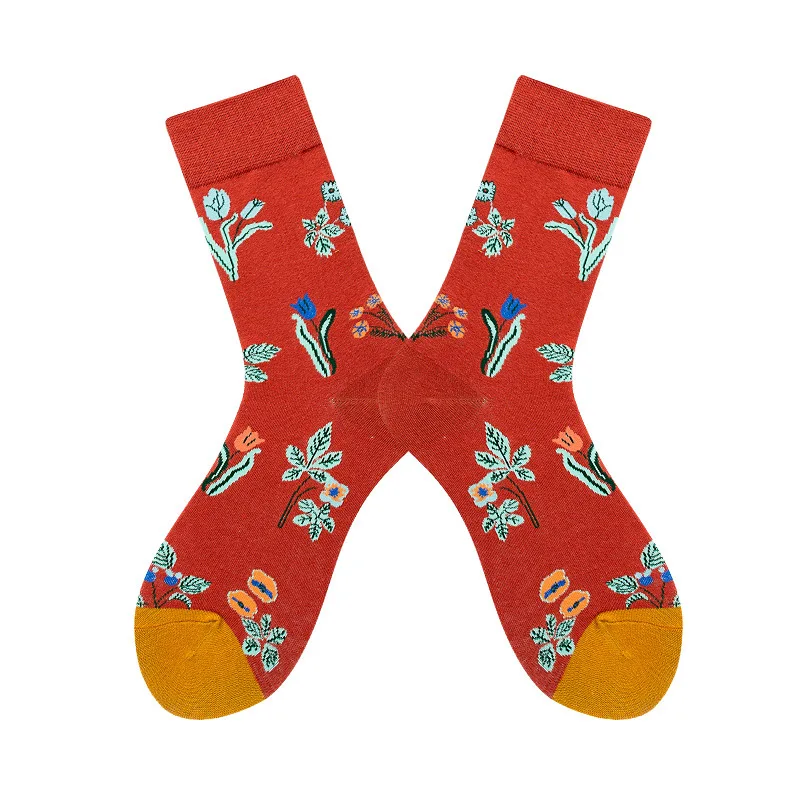 1 пара хлопчатобумажные мужские носки забавные Носки с рисунком счастливых носков с красочными принтами новые подарочные носки осень-зима Calcetines - Цвет: 17