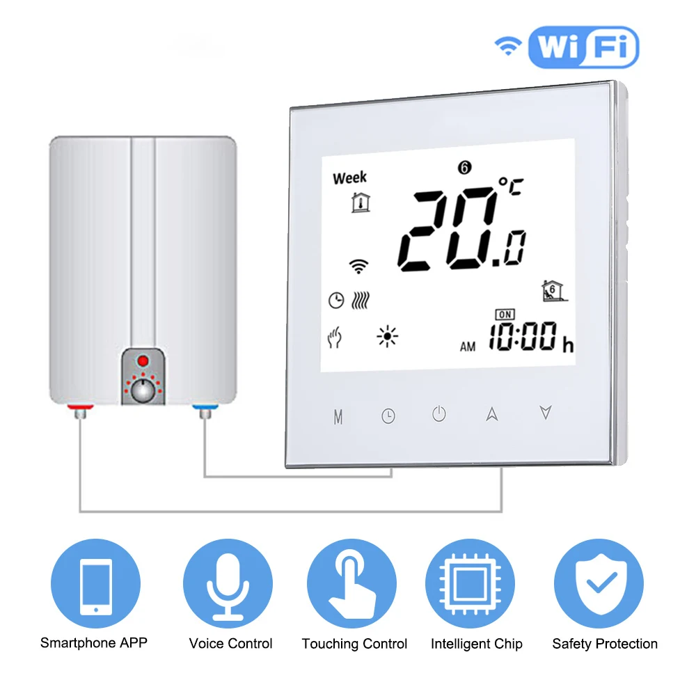 Цифровой термостат для нагрева воды/газового бойлера с Wi-Fi подключением и