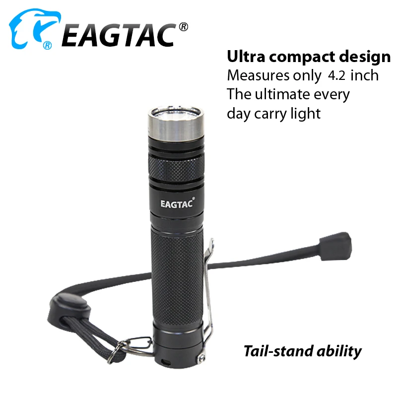 EAGTAC D25LC2 мини EDC светодиодный светильник-вспышка XPG2 на большие расстояния 18650 батарея CR123A задний светильник ультра компактный карманный светильник