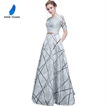 DEERVEADO YS406 Длинные Выпускные платья дизайн с коротким рукавом выпускное платье с поясом торжественное платье женские вечерние платья