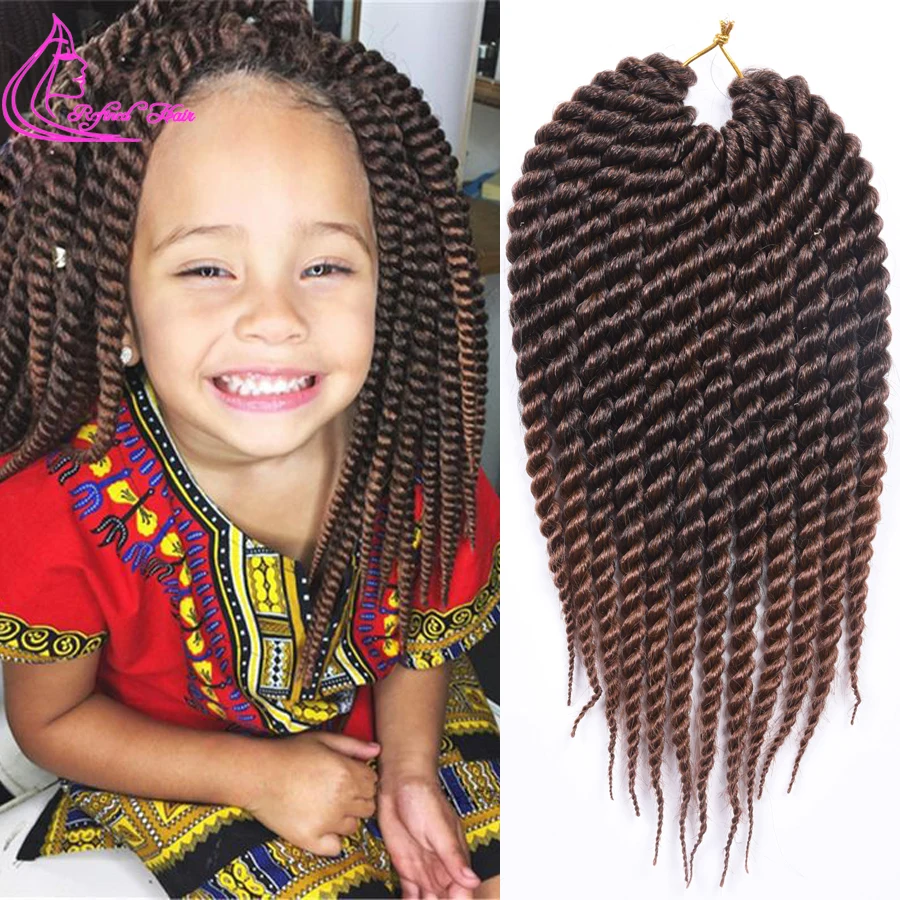 12 18Inch Synthetic Braids Ombre Senegalese Twist Hair  Handmade Crochet Braiding Hair Extensions For Black Woman 12 Roots/pc