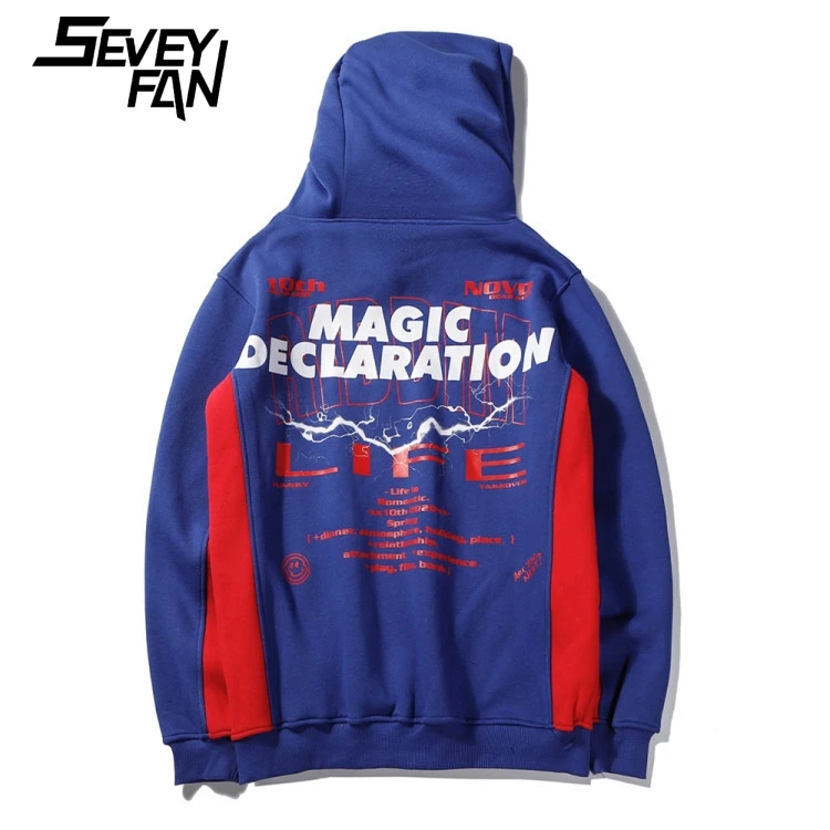 Seveyfan флисовые толстовки с буквенным принтом для мужчин Harajuku Лоскутные толстовки хип хоп хлопковый пуловер толстовки для пар