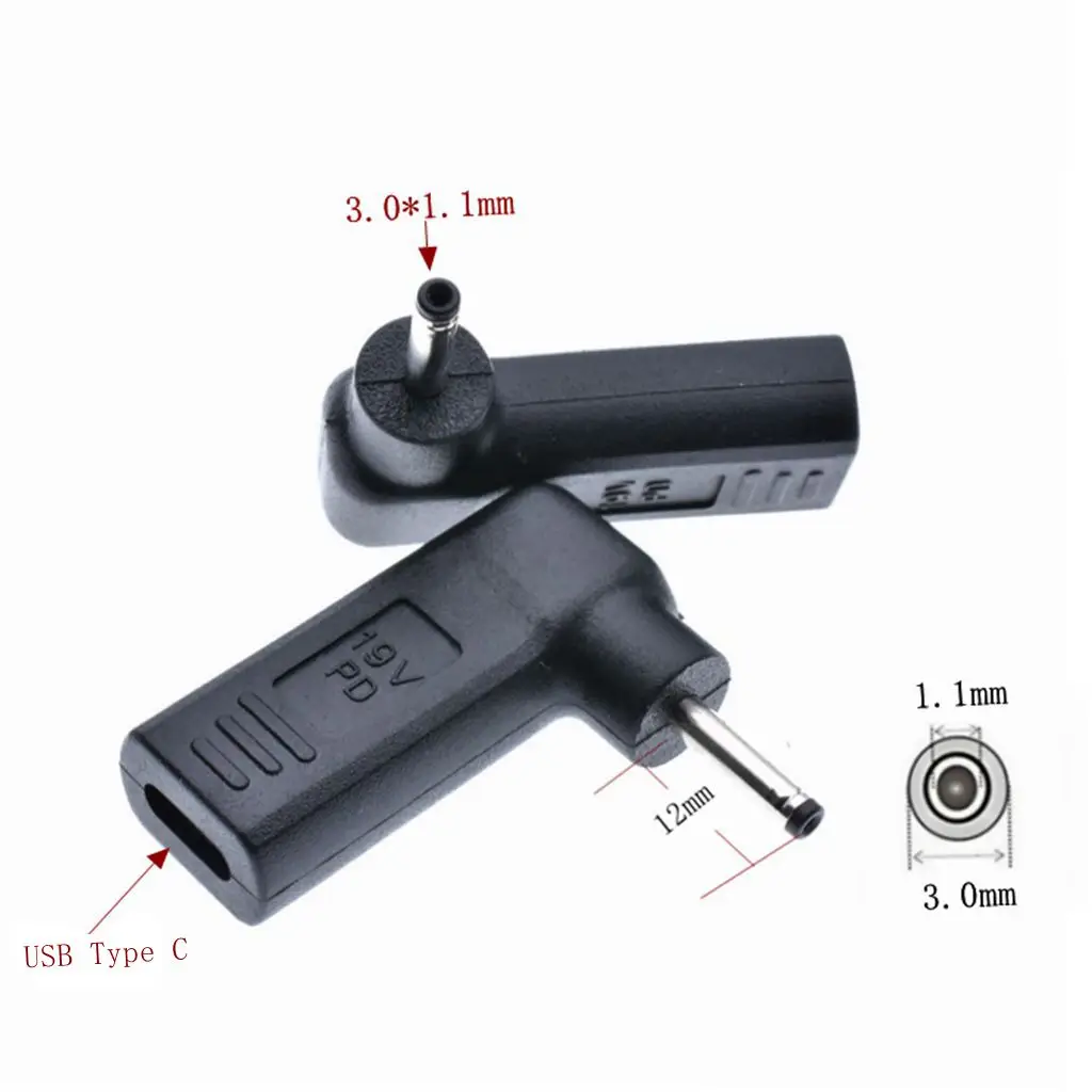 Usb type C штекер для Dc квадратный разъем адаптер питания со светодиодной светильник