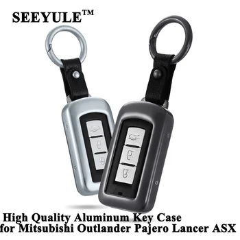 

1pc SEEYULE Aluminum Alloy Car Key Case Cover Styling Key Shell Storage Bag Protector for Mitsubishi Outlander Pajero Lancer ASX