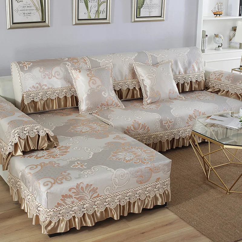 New Summer Ice Silk Sofa Cover Slipcovers All-inclusive Couch Case for Different Shape Loveseat Chair L-Style Towel | Дом и сад