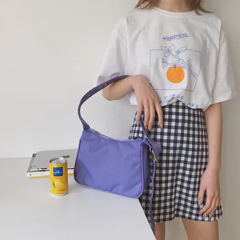 

Summer Ladies Canvas Bag Japanese Personality Casual Wild Small Bag Solid Color Shoulder Messenger Bag Student Cloth Satchel
