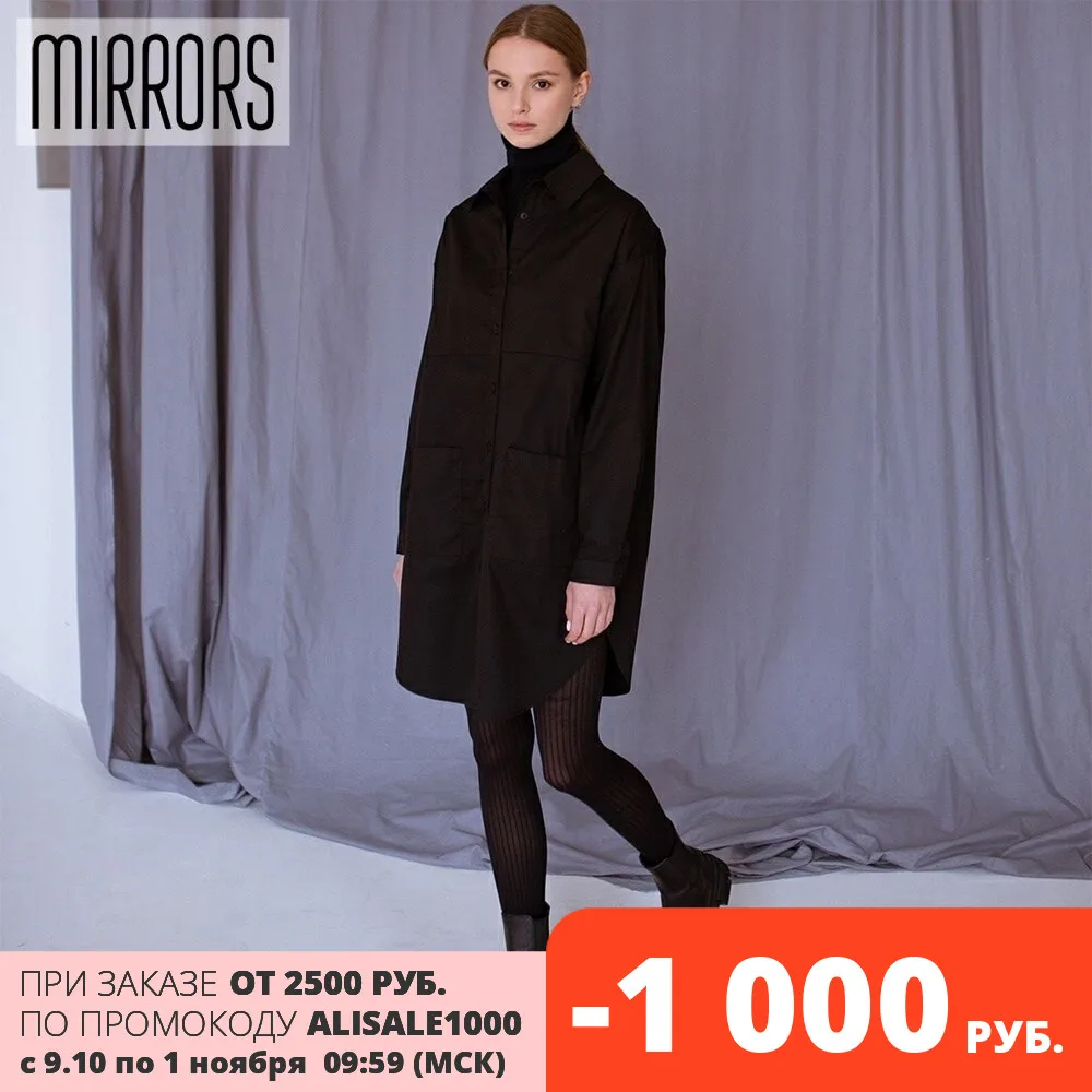 Платье-рубашка MirrorStore 51-291/2 Черное | Женская одежда