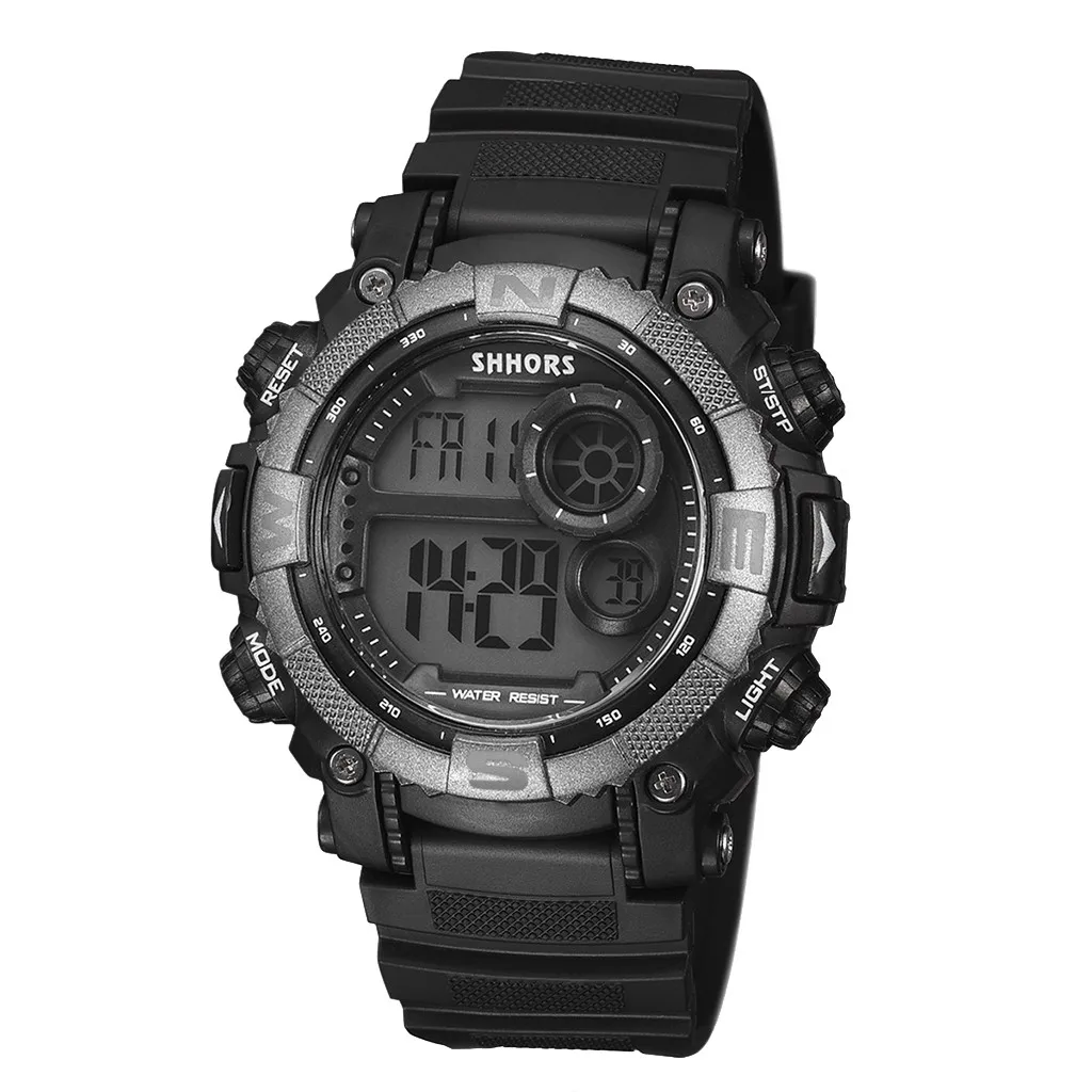 Роскошные, спортивные и фирменные мужские часы военные армейские цифровые светодиодный часы мужские модные повседневные электронные наручные часы Relojes# W - Цвет: Black