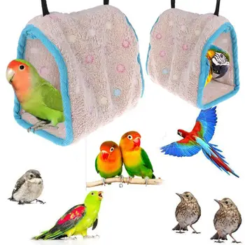 

Winter Bird Plush Hut Tent Hanging Bed Nest Cage Hammock For Parrot Parakeet