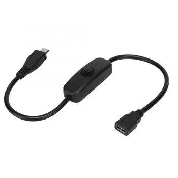 

Micro USB Female to Male Extension Cable with 501 Button Switch for Raspberry Pi