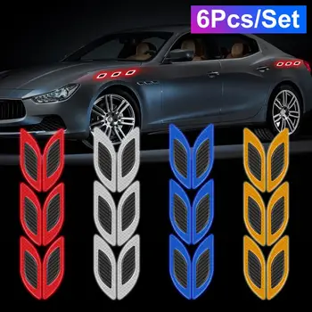 

6Pcs/Set Car Reflective Strips Safety Reflector Stickers Warning Tape Exterior Accessories Motorcycle Auto Tail Mark Decals