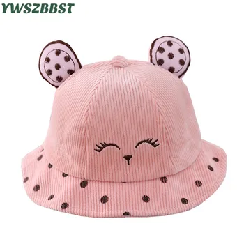 

Autumn Baby Hats with Cute Cats Cartoon Baby Sun Hat for Girls Kids Corduroy Hats Children Hats Caps for Boys
