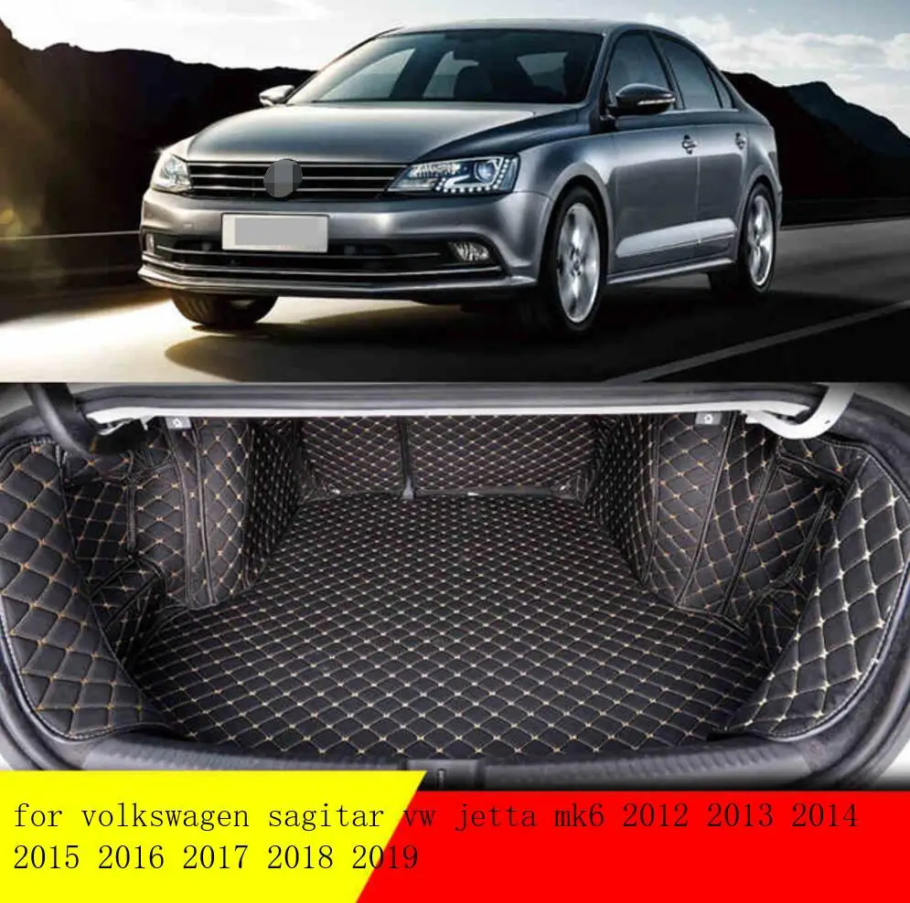 Волокна кожи багажник автомобиля коврик для volkswagen sagitar vw jetta mk6 2012 2013 автомобильные аксессуары