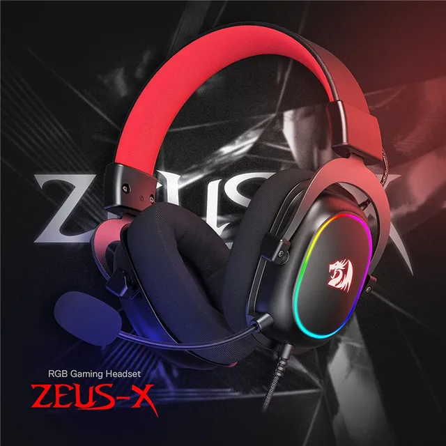 Redragon H510-RGB Zeus X Gaming Headphone Microphone Noise Cancelling 7.1 USB Surround Computer Headset Earphones EQ Controller 2