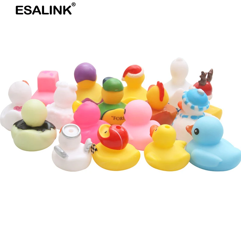 ESALINK20/10/5 шт. случайный маленький красочный резиновый поплавок пищалка звук утка