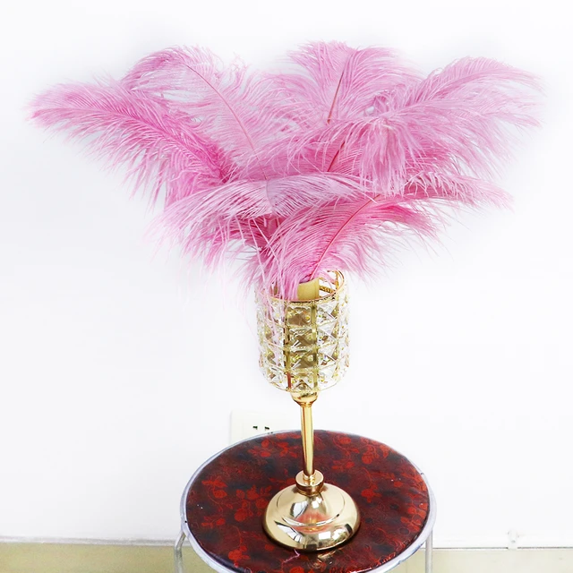 10 X Gorgeous Pink Ostrich Feathers Wired High Quality 