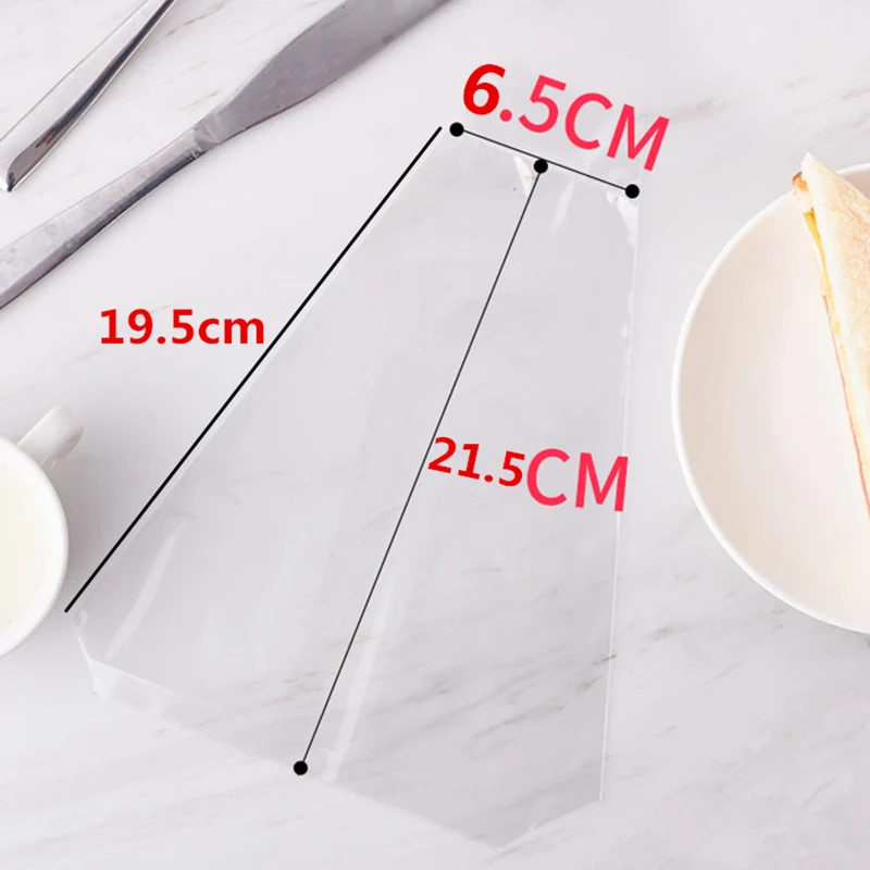 Clear 6.5x21.5cm LBSISI Life 100pcsClear сэндвич-мешки хлеб Trigon сэндвич-мешок с нижней выпечки пищевая пластиковая упаковка для хлеба - Цвет: Clear 6.5x21.5cm
