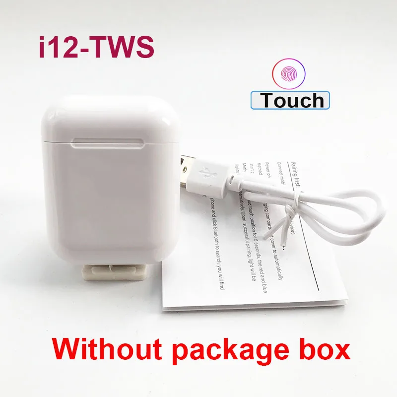 I12 TWS Aire 2 сенсорные беспроводные мини наушники Bluetooth 5,0 наушники спортивные наушники для iPhone Android samsung galaxy buds - Цвет: i12 no package box
